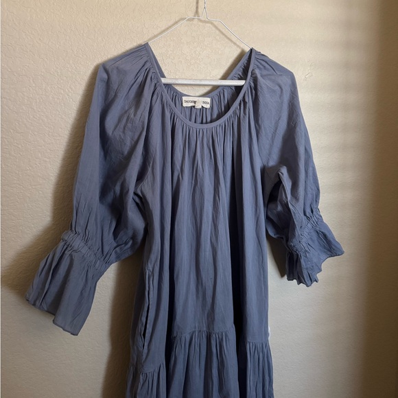 Daughters of India Sahana Flowy Maxi Dress Sz Large in Blue - Picture 2 of 8